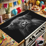 tapis cuisine antidérapant caoutchouc vache highlands noir résistance rayures protection surdimensionné américain plat