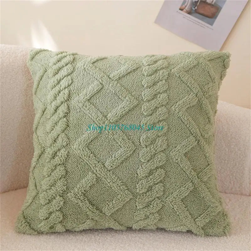 taie d'oreiller double face polyester coton bleu motif géométrique moderne adhésif 43cm 43cm