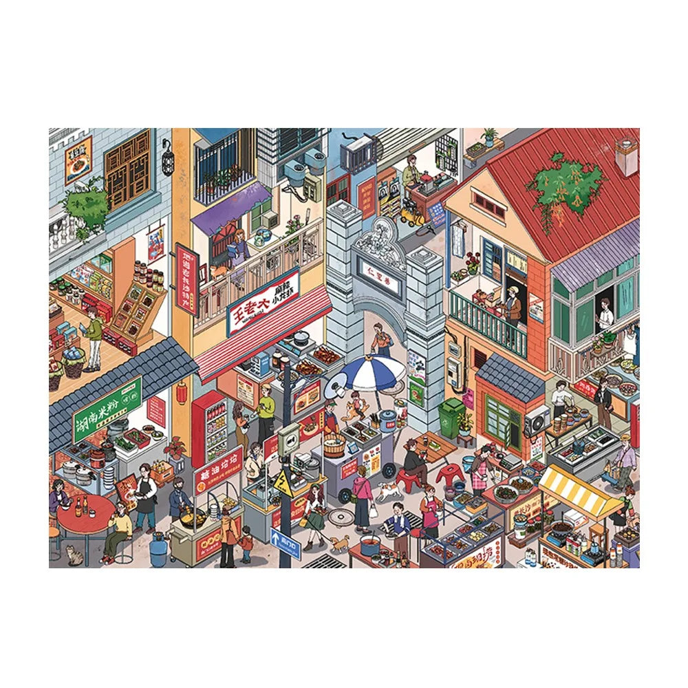 autocollants 3d multicolores illustration village artiste scènes effet diy peinture huile superposés autoadhésifs