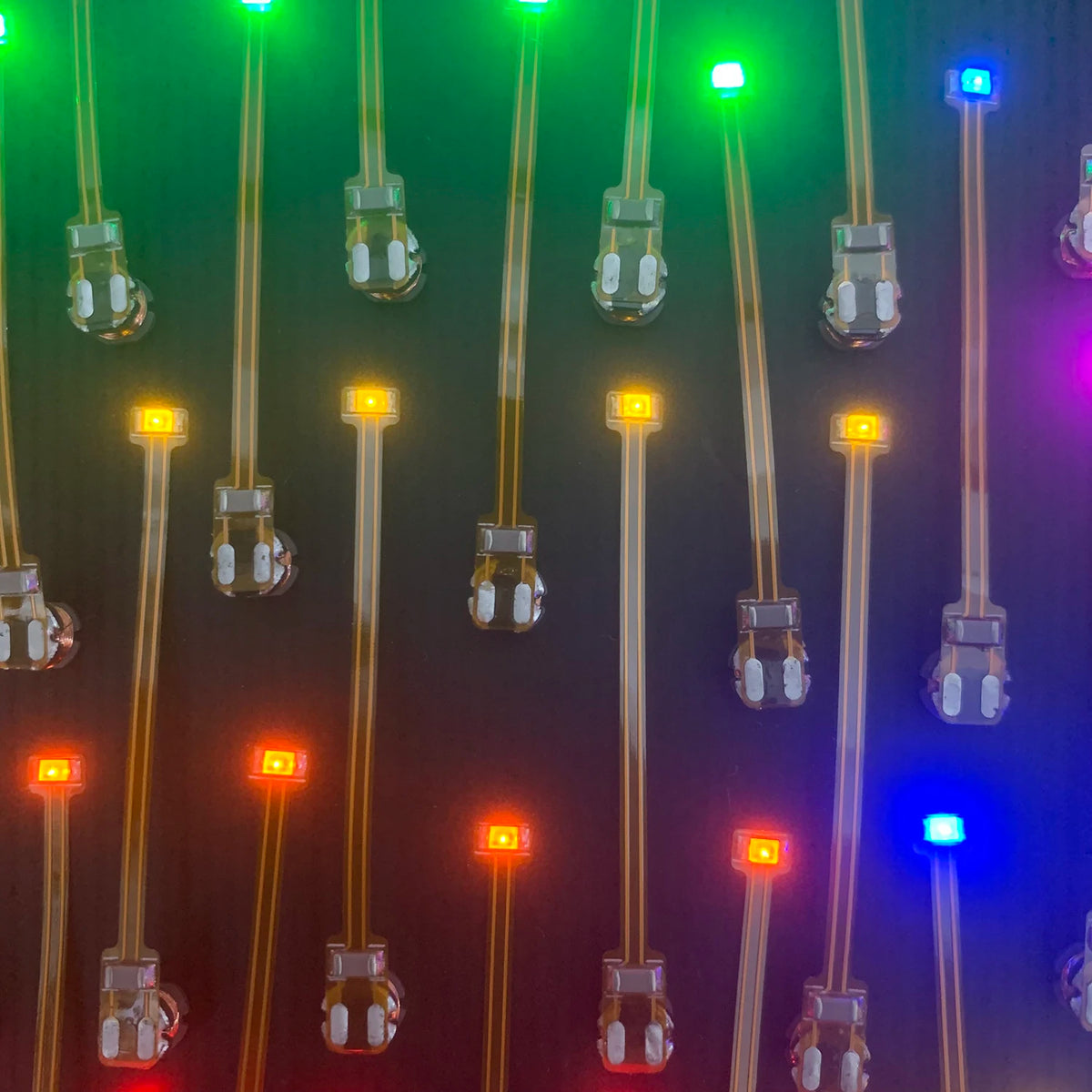 diodes led vert bleu rouge clips transparentes moderne sans fil 5pcs