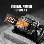 lampe frontale rechargeable led zoom ceinture ajustable batterie intégrée écran numérique pêche
