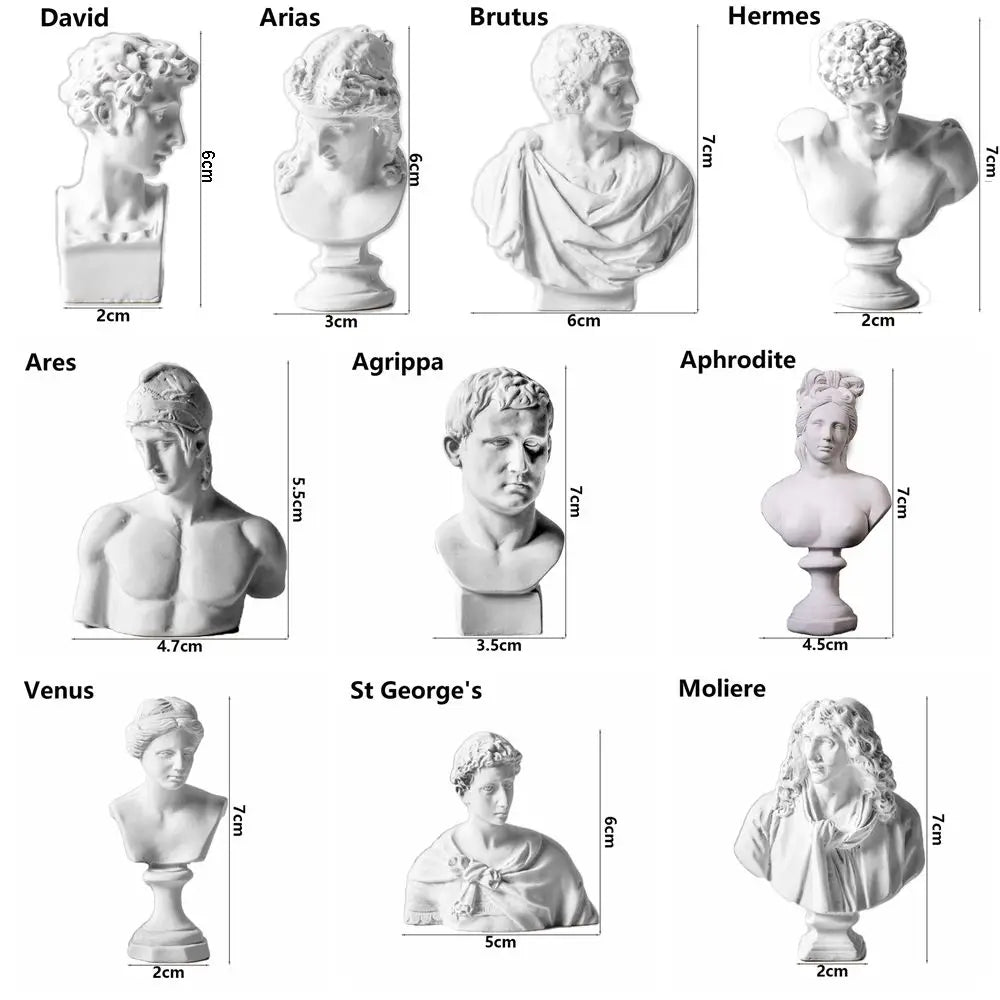 buste sculpté résine blanc classique agrippa aphrodite ares arias brutus david hermes moliere stgeorge