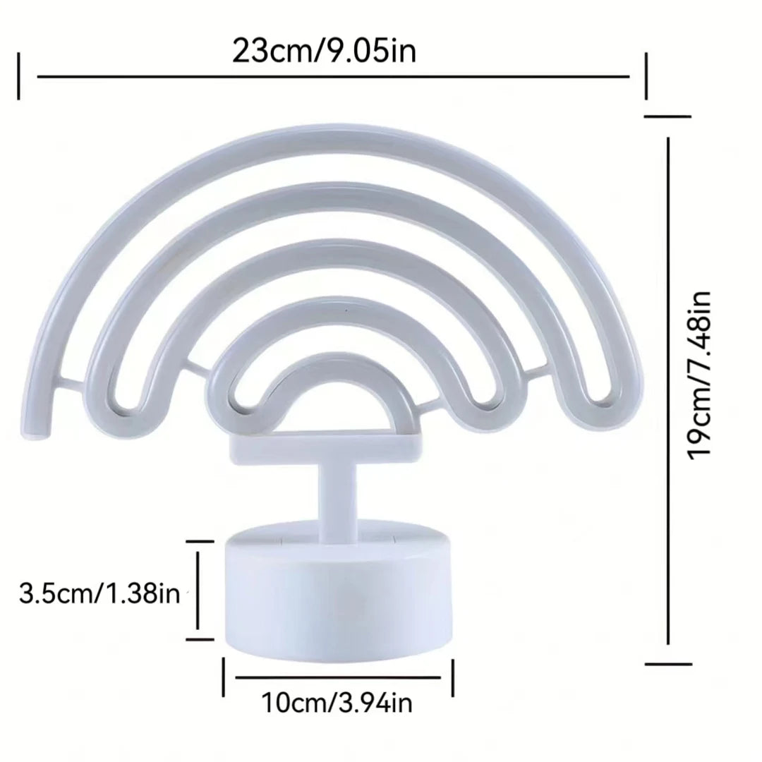 lampe néon arc ciel moderne violet bleu vert jaune orange rouge usb piles chambre