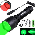 lampe torche rechargeable led noire anti glisse 5w rouge vert camping