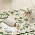 serviette table verte classique fleurs lin respectueux environnement 30x45cmversible facile nettoyer