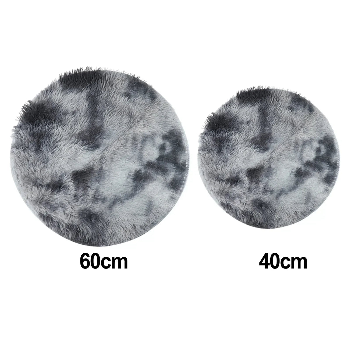 tapis rond moderne gris clair gris foncé doux uni fourré salon chambre bébé
