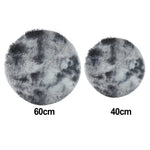 tapis rond moderne gris clair gris foncé doux uni fourré salon chambre bébé