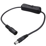 interrupteur led noir moderne adhésif câble 30cm connecteurs 5.5mm 2.1mm 24v 3amps
