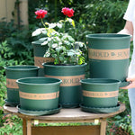 pots fleurs modernes vert opaque sans fixation soucoupe plastique balcon jardin