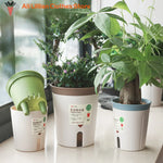 pots plante auto arrosable plastique blanc bleu orange moderne minimaliste 25l 15l
