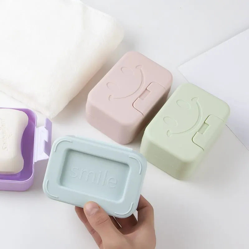 boîte savon moderne rose clair vert pastel violet sourire clips minimaliste maison