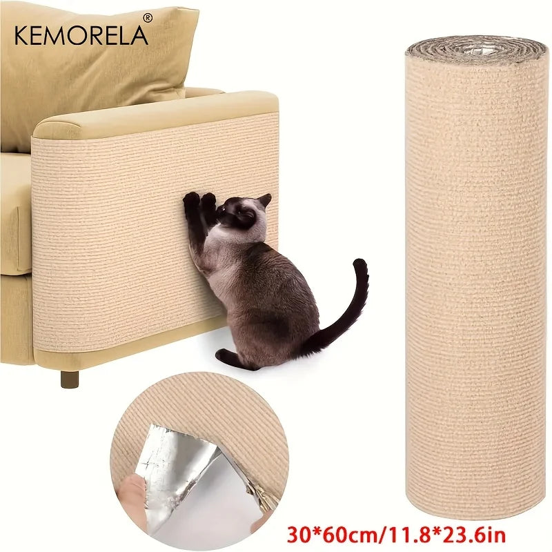 tapis grattage chats gris adhésif protection meubles salon canapé moderne polyestère