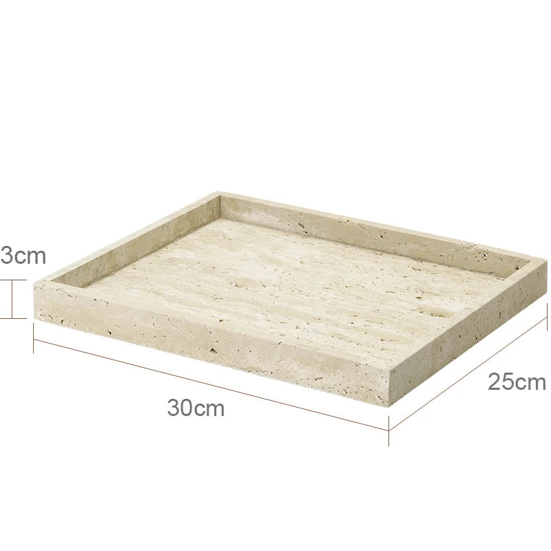 ensemble accessoires salle bain travertin beige distributeur savon plateau pot coton diffuseur moderne