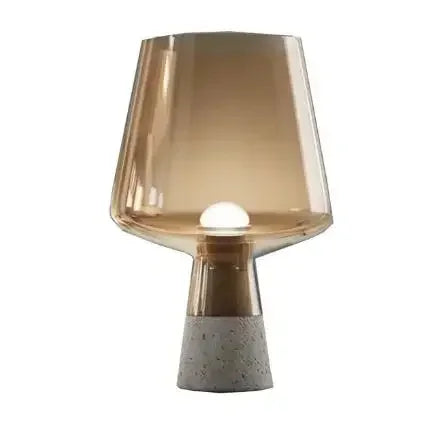 lampe table moderne transparente gris beige base béton éclairage LED haute qualité certifiée VDE