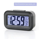 réveil numérique horloge LED moderne alarme timer date température noir bleu rose vert