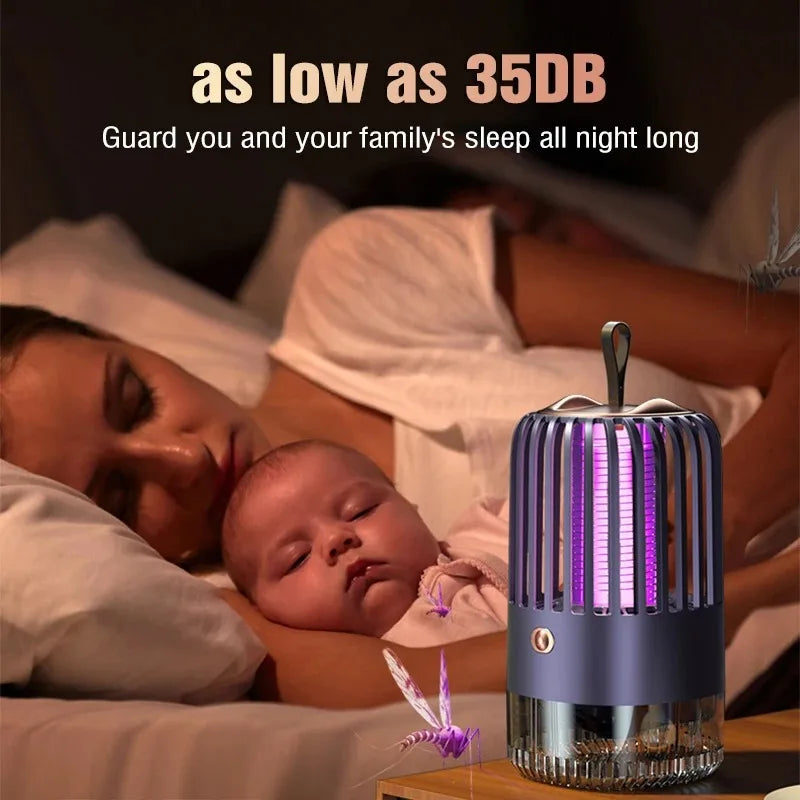 lampe anti moustiques rechargeable violet noir transparent moderne piège insectes usb chambre coucher