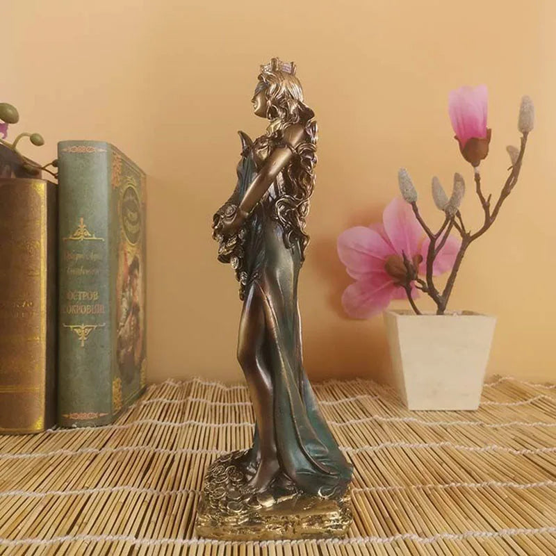 statue justice thémis bronze or balance épée couronne livres antiques classique antique