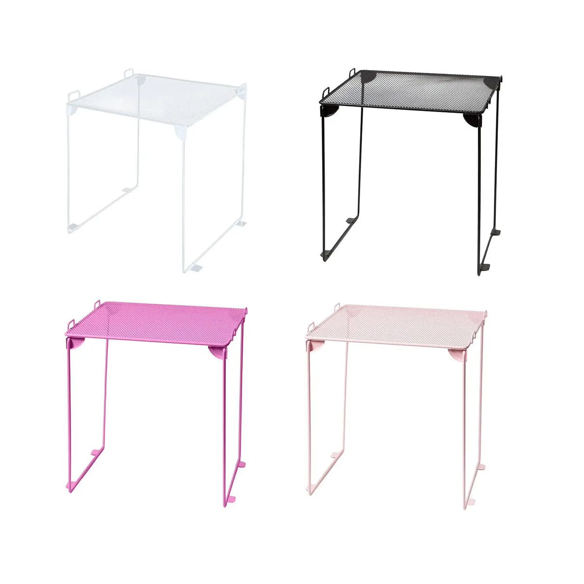 table pliable maille métallique noir blanc rose moderne sous verre organisation cuisine