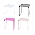table pliable maille métallique noir blanc rose moderne sous verre organisation cuisine