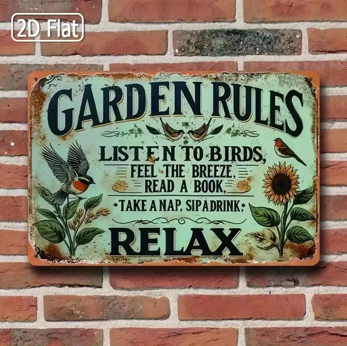 panneau decoratif vintage rustique motifs floraux oiseaux fleurs couleur verte fixations prerealisées deco murale