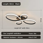 lampe led contemporaine minimaliste abstrait noir blanc fluides