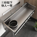 étagère murale multifonction imperméable pvc argentée moderne porte baguettes couteaux cuillères gobelets verres tasses