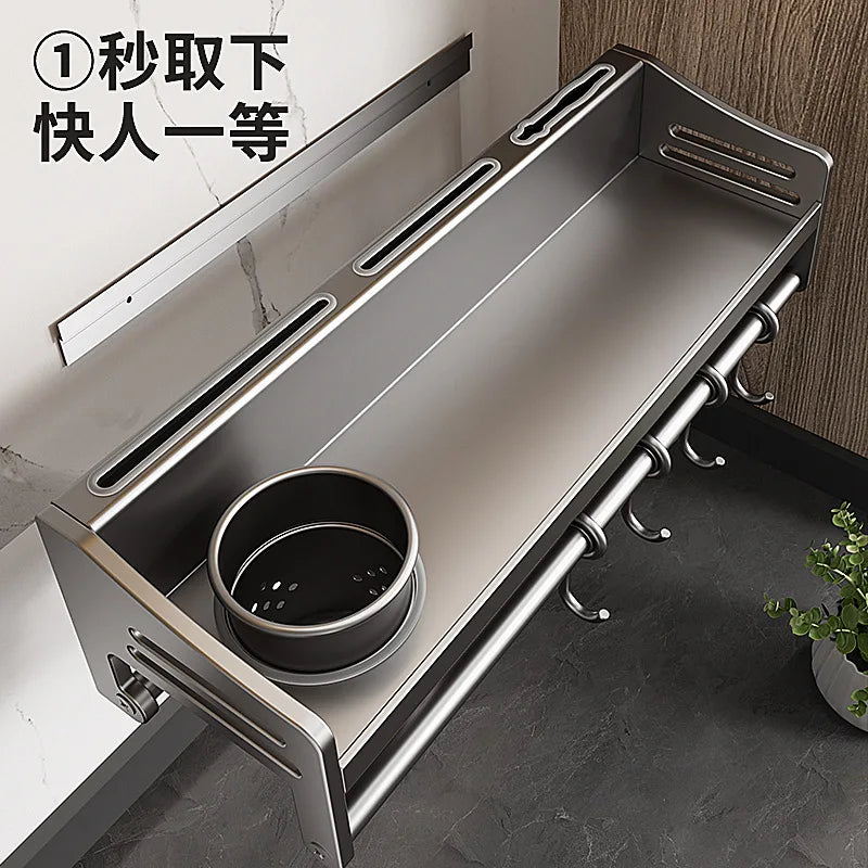 étagère murale multifonction imperméable pvc argentée moderne porte baguettes couteaux cuillères gobelets verres tasses