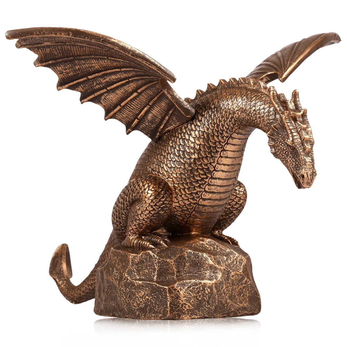 statue dragon bronze artisanale ailes détachables opaques jardin eau décoration résine