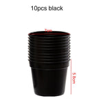 pots fleurs plastique rouge vert jaune bleu blanc noir modernes assiettes base