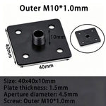 plaque fixation industrielle moderne noir argenté plate lisse m10 m8 m6