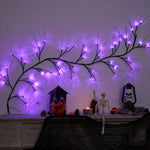 décoration halloween branches lumineuses led noires 48 ampoules usb naturel