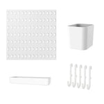 panneau rangement blanc perforé moderne crochets bac carré bac rectangulaire