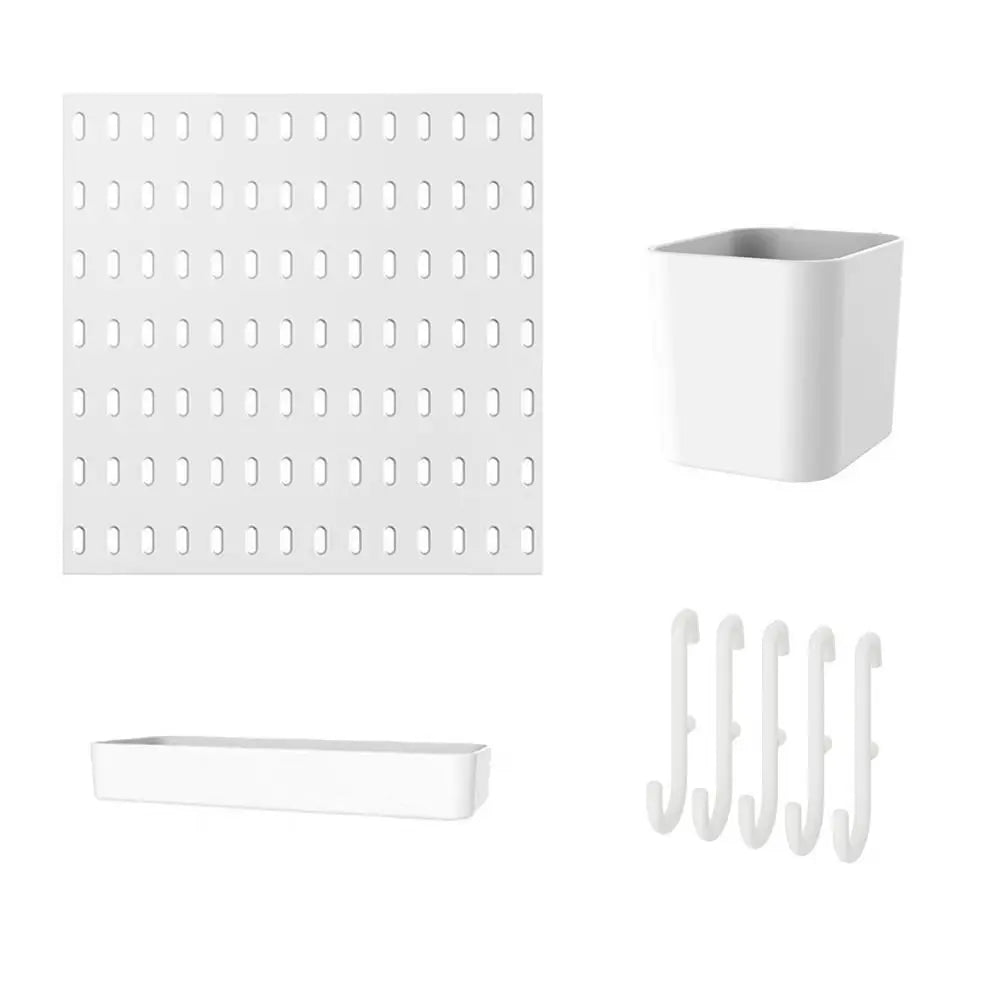 panneau rangement blanc perforé moderne crochets bac carré bac rectangulaire