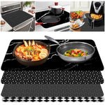 tapis protection induction silicone anti dérapant moderne motif géométrique noir 78x52cm