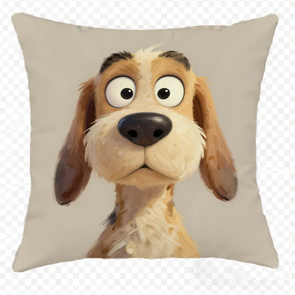 taies d'oreiller illustration chiens blancs maison décoration chambre lit opaques polyester peachskin