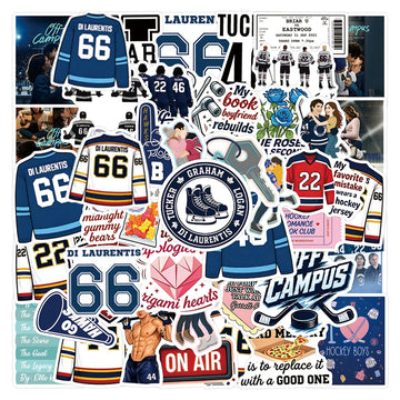 sticker adhésif motifs hockey coeurs citations personnes instruments variés populaire
