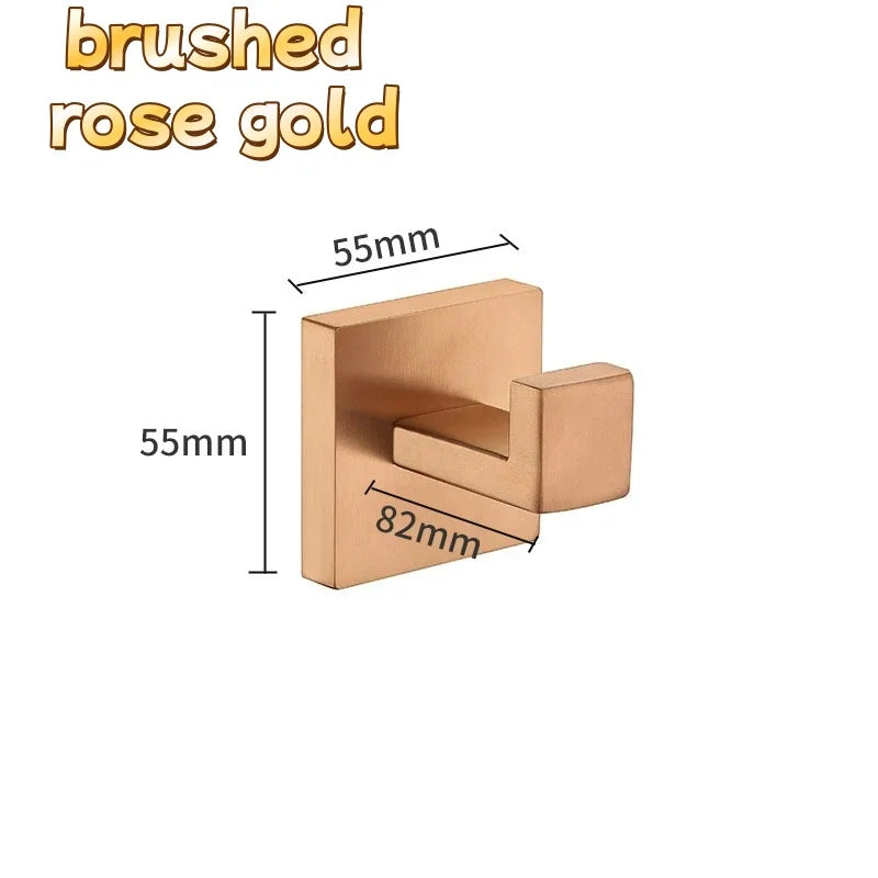 accessoires salle bain or rose moderne porte serviettes mural fixations métal