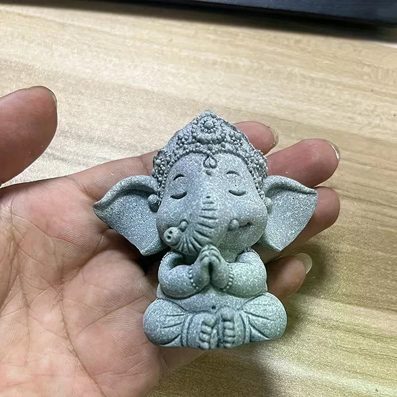 figurine éléphant gris texture granulée artisanal décor maison petite taille grande taille