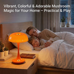 lampe table champignon orange rétro tactile couleurs ajustable led rechargeable