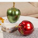 décoration intérieure moderne pomme verte rouge résine brillante 13cm dorée