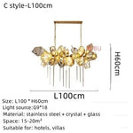 Suspension lumineuse moderne ornementale cristal géométrique ambre blanc chambre salon