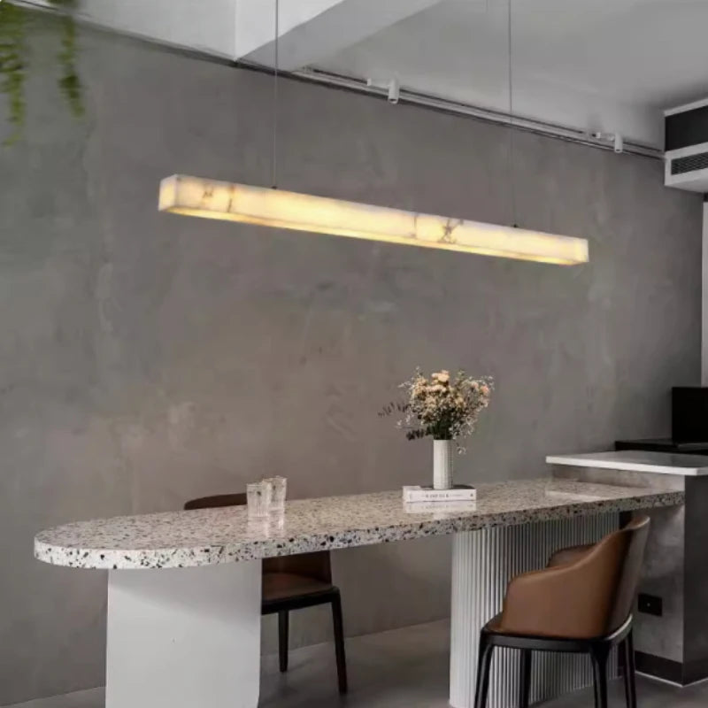 lampe suspendue marbre blanc moderne câble électrique 100cm opacité chambre salon