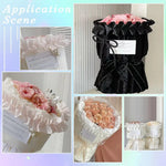 ruban plissé blanc rose bleu clair vert pastel opacité élastique décoration artisanale couture détails