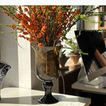 vase table couleur marron beige noir texture marbrée motifs floraux classique élégant base solide