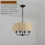lampe suspendue or beige vert olive tissu fin métal minimaliste américaine chaîne ajustable ampoules