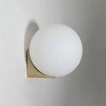 lampe murale moderne minimaliste sphérique verre blanc doré opacité fixée mur