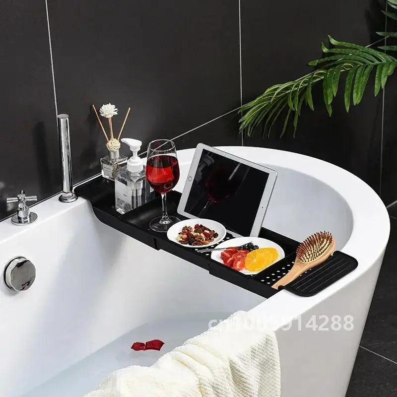 accessoires bain rangement plateau ajustable blanc noir moderne minimaliste perforé geometrique produits beauté