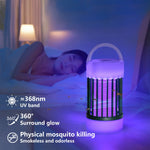 lampe anti moustiques rechargeable usb blanc noir rayures modernes compactes poignée notice câble