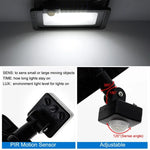 projecteur led noir moderne cale fer ip66 sensor 120 degré angle détection minutes lumière