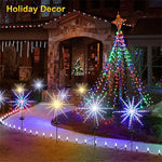 lumière solaire étoile multicolore bleu blanc jaune rouge moderne décorative télécommandeextérieur festive